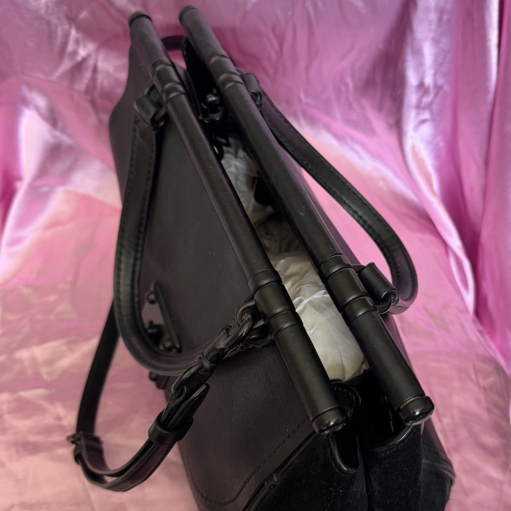 Coach Mixed Leather Drifter Tote Bag Black (38389) - Picture 3 of 16